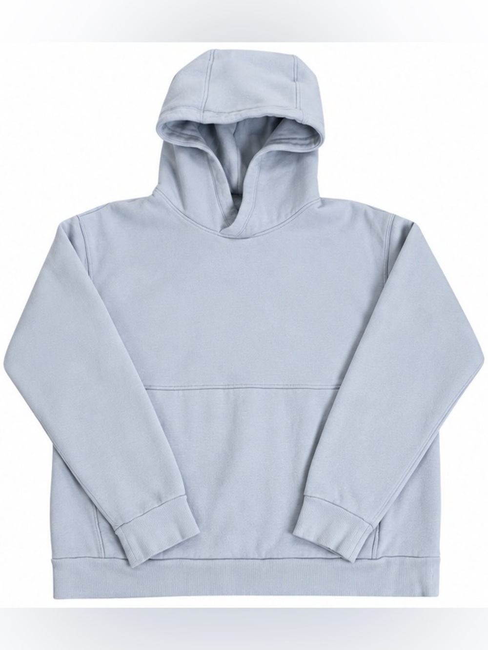 Lululemon Womens Pullover Hoodie Light Blue Oversized L/XL Logo Sweatshirt